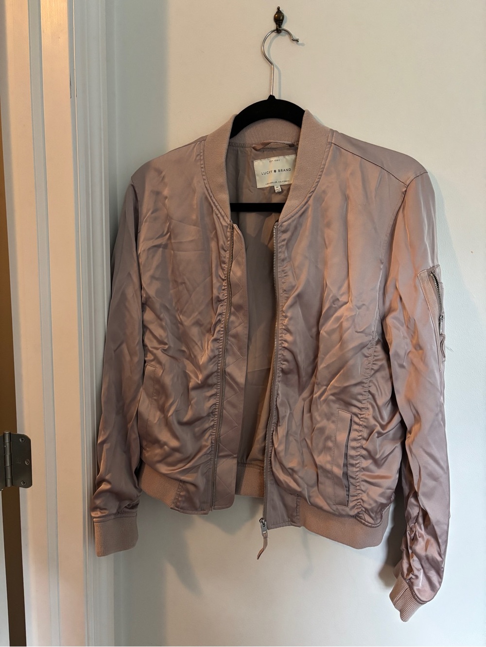 Lucky Brand Satin Bomber Jacket